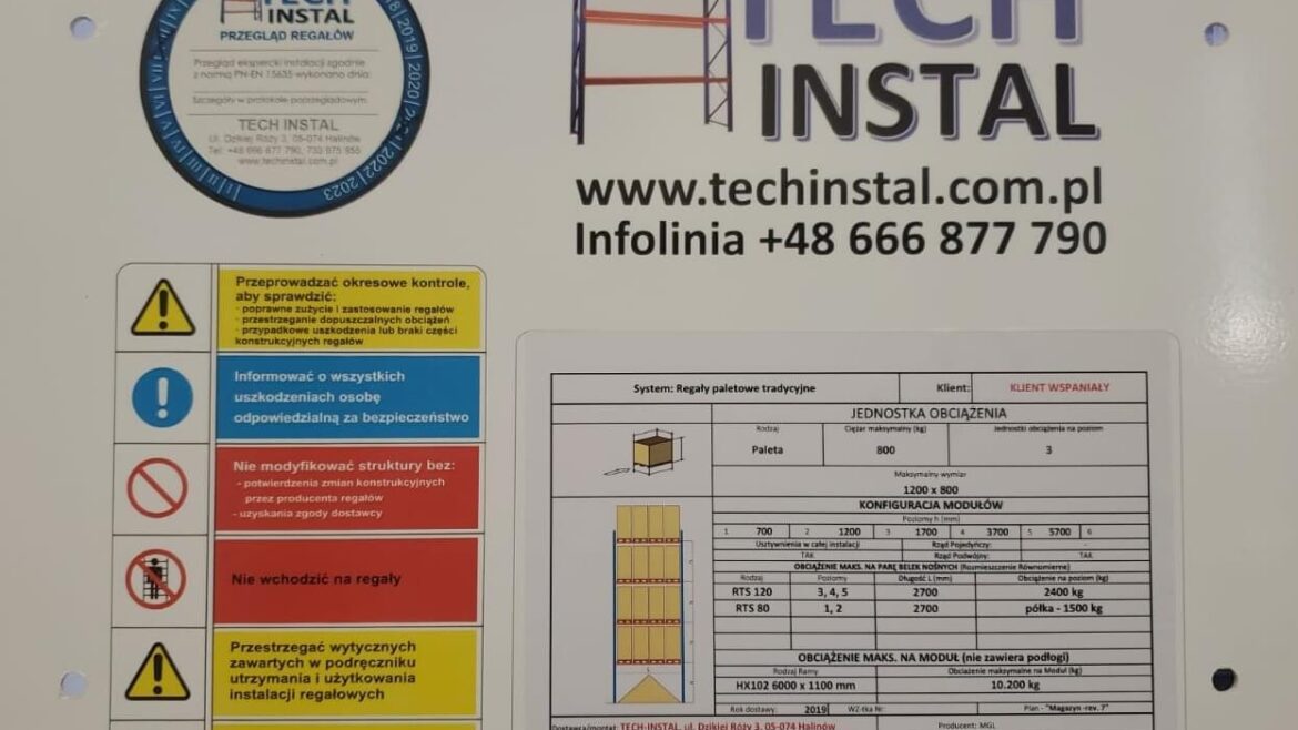 Przeglądy regałów magazynowych z Tech - instal