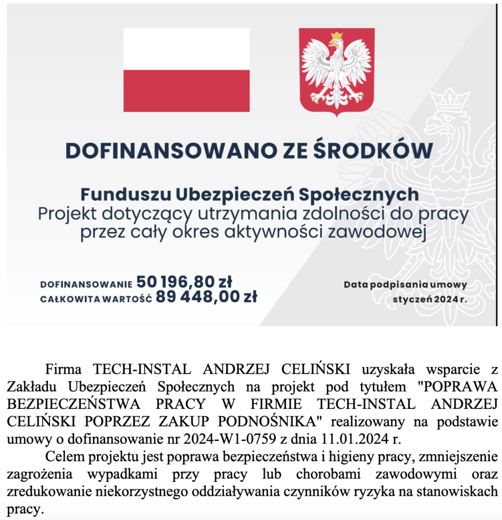 Dofinansowanie | Technistal zdjęcie nr 1